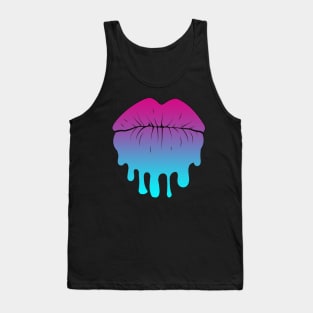 Vaporwave Dripping Lips Pursed Tank Top